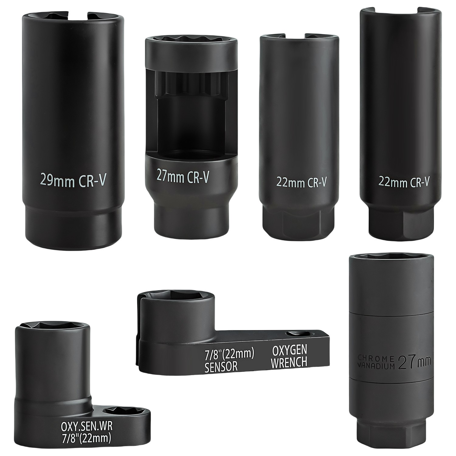 7PCS Automotive O2 Oxygen Sensor Socket Set Offset 02 Sensor Wrench Remover Tool