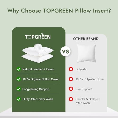 Feather Down Throw Pillow Inserts 20 x 20x20 Inch(Pack of 2) White(pack of 2)