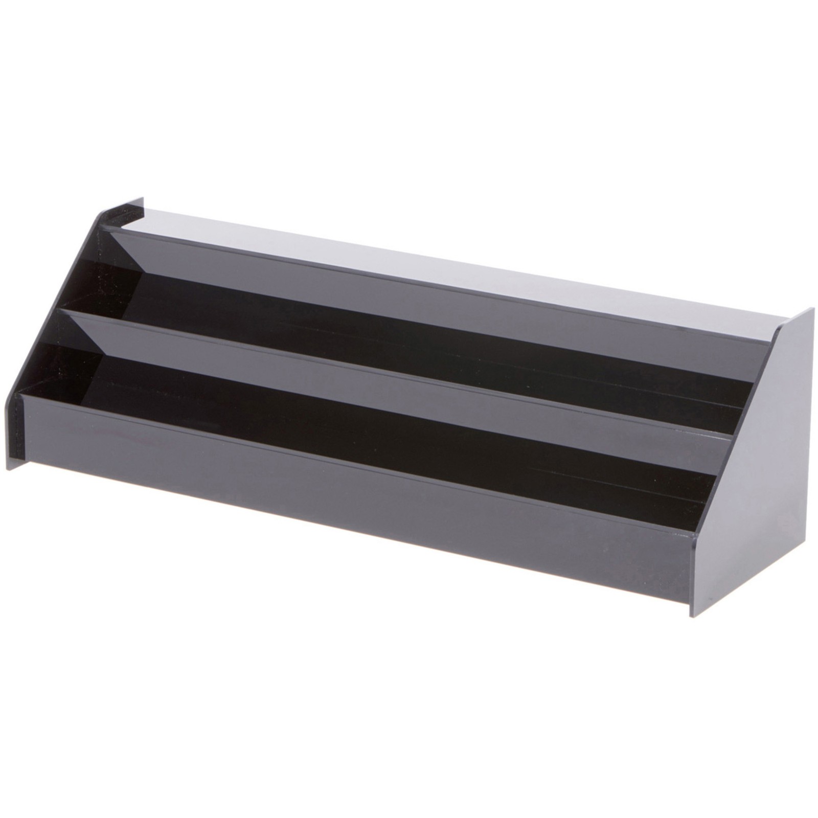 Plymor Black Acrylic 3-Step Open Front Display Stairs, 5" H x 16.25" W x 5" D