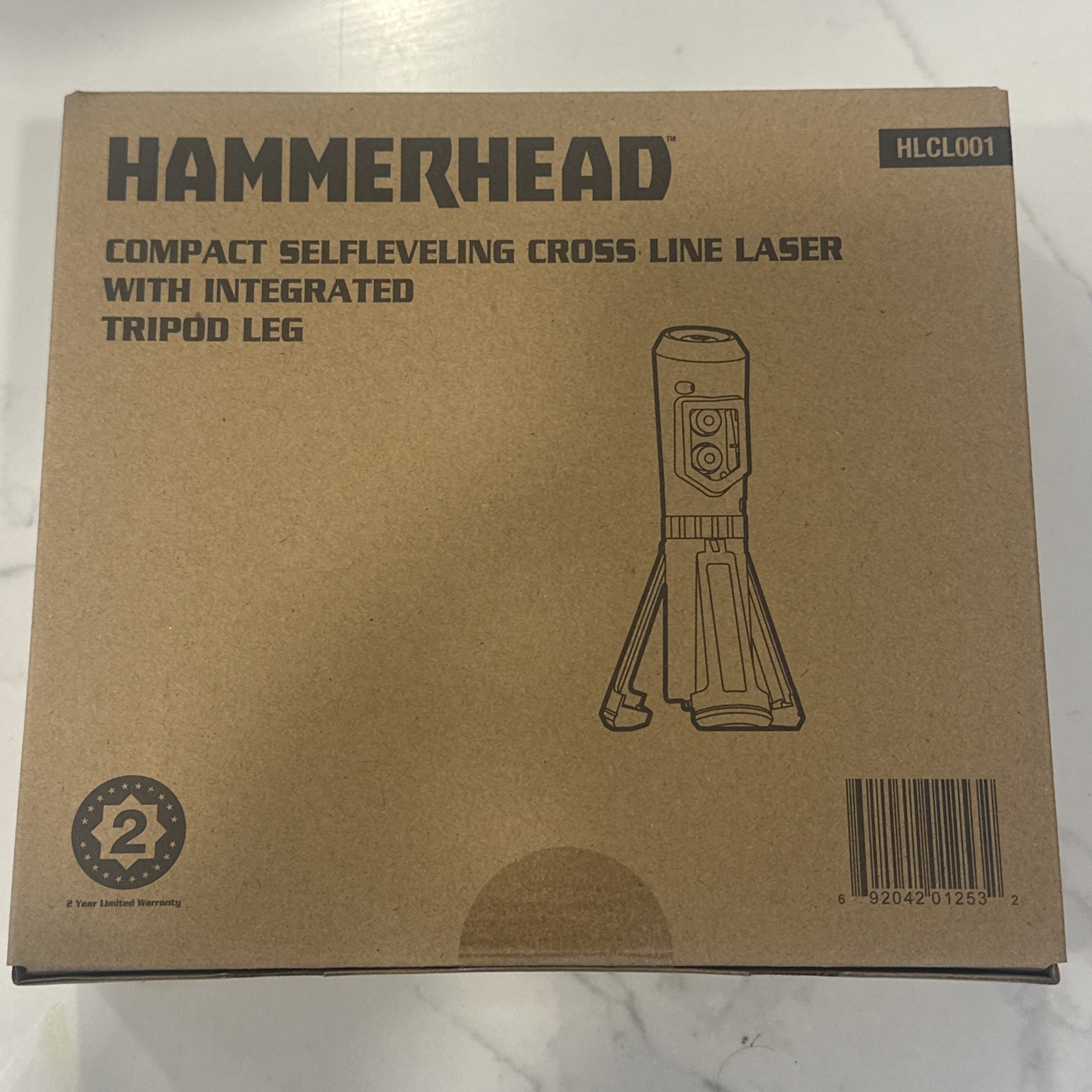 Hammerhead Compact Self Leveling Cross Line Laser W/ Foldout Legs & Case + Batt