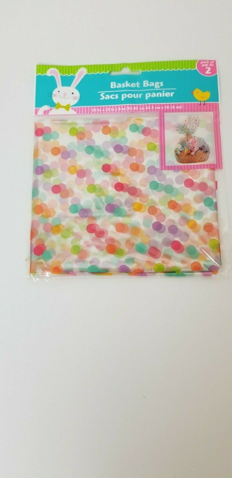 Polka Dot Easter Basket Wrap - 2 Pack