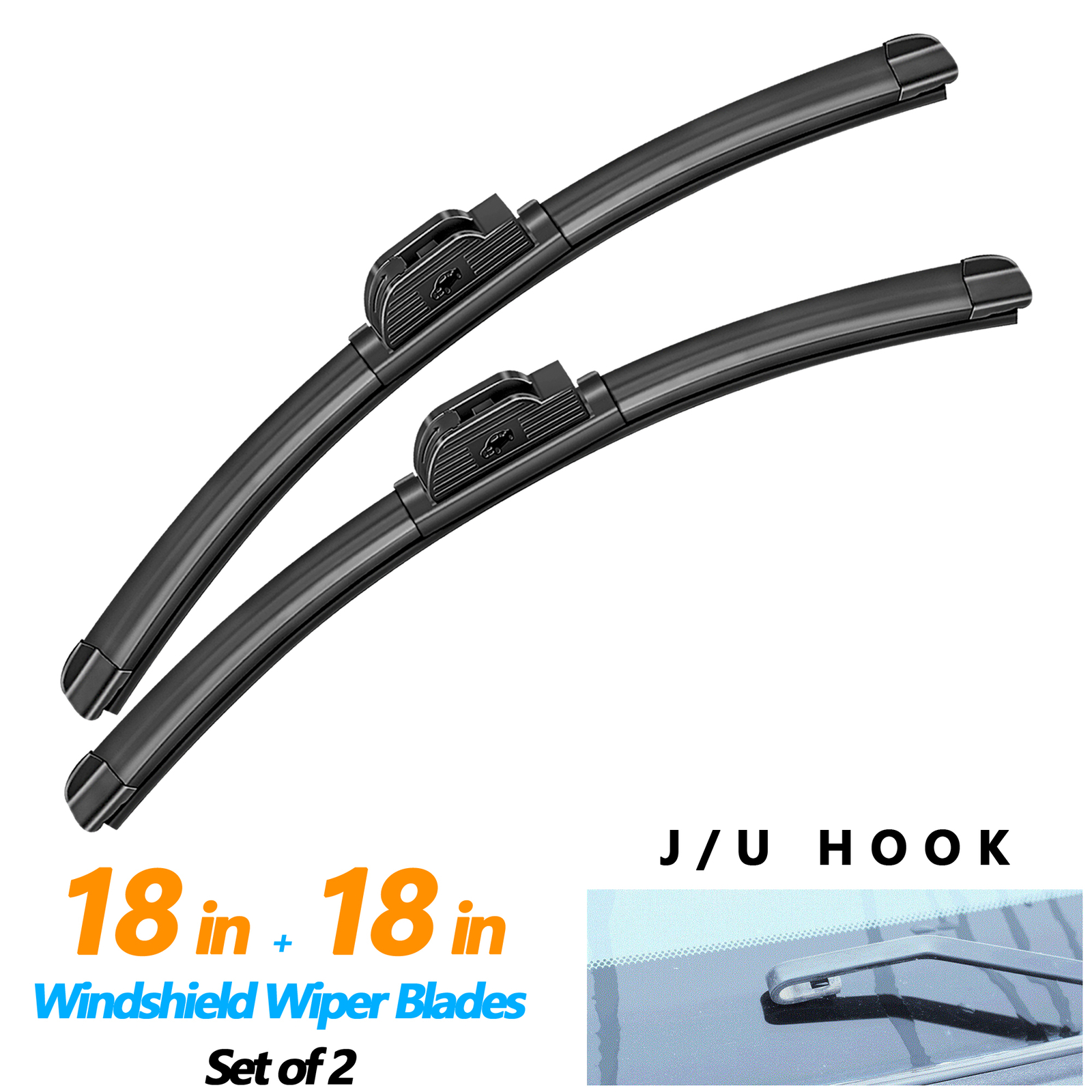 Juyioudy Windshield Wiper Blades Fit For Kenworth T660 2016-2007 18"+18"2 Pack