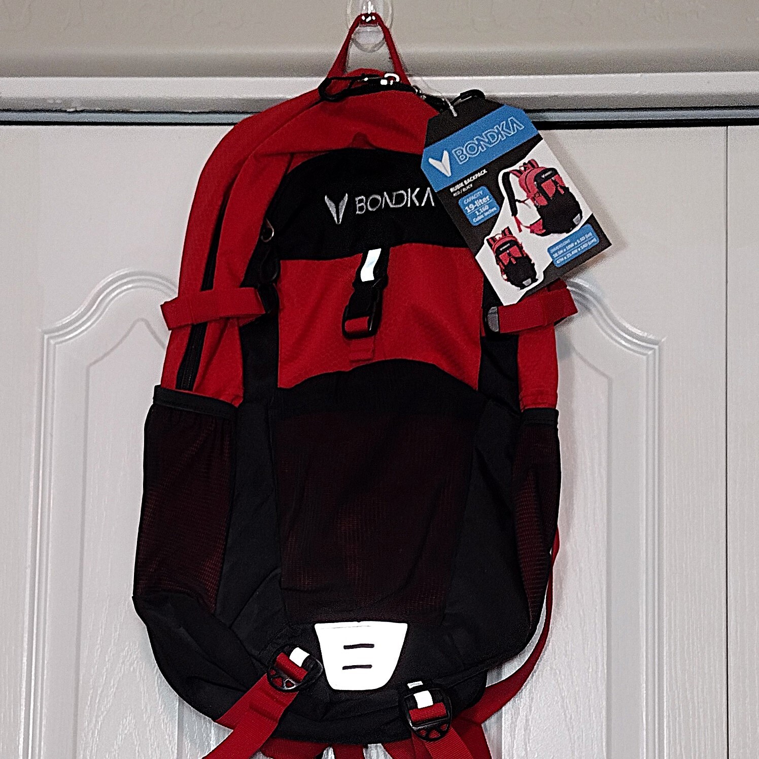 Hiking Backpack 19L Bondka Rubik Red Black Padded Straps Camping Everyday School