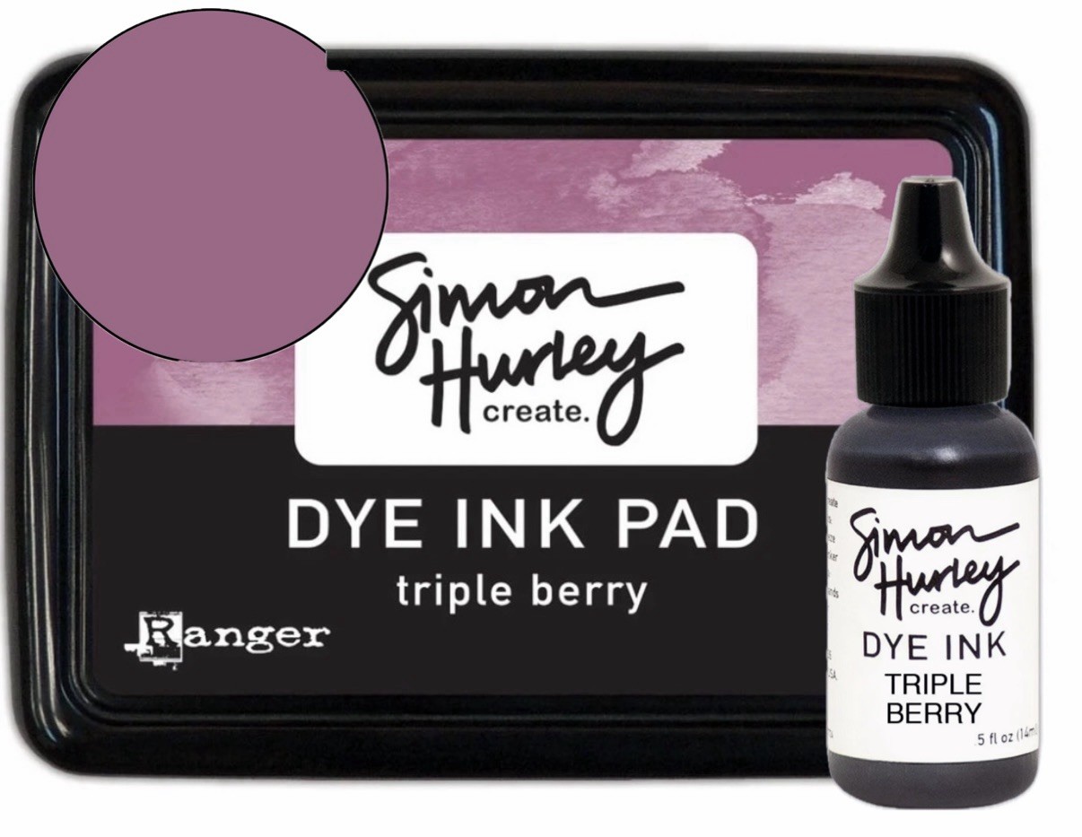 Ranger Ink Dye Felt Ink Pad & Re-inker Simon Hurley TRIPLE BERRY New