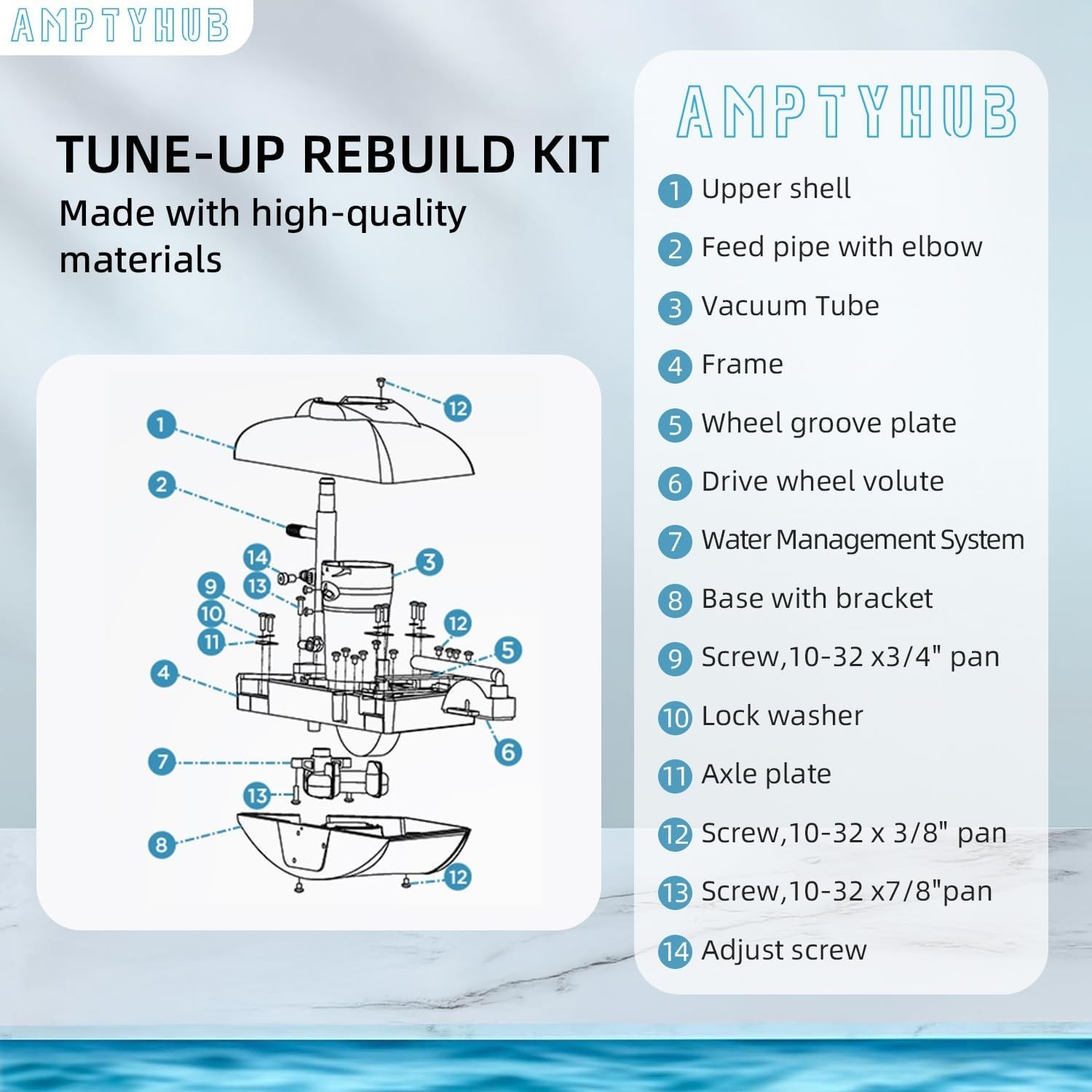 Shell Rebuild Repair Kit Replacement for Automatic Pool Cleaner Zodiac 2