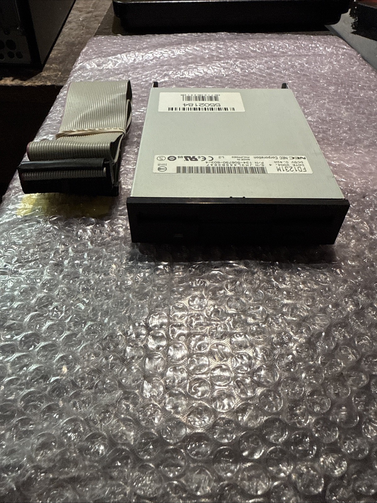 Vintage NEC FD1231M 1.44MB 3.5" Internal IDE Floppy Disk Drive W/Cable Black