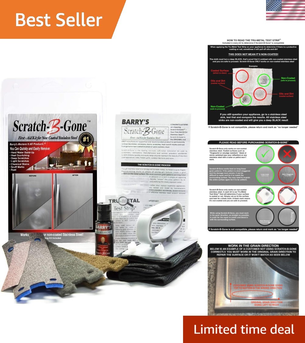 Scratch-B-Gone Homeowner Kit:  Stainless Steel Scratch and Rust Remover