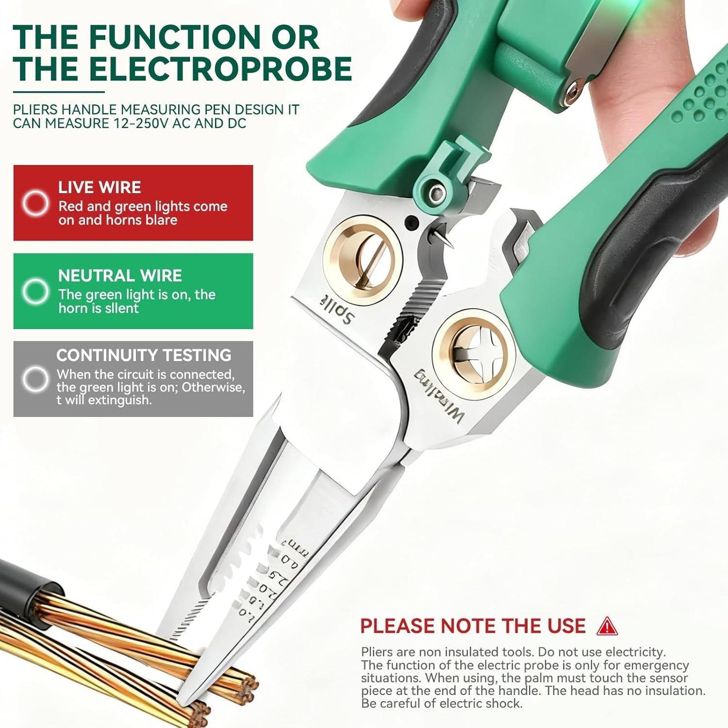 8 In 1 Wire Strippers with Voltage Tester, Cable Strippers/Cutters with Plier