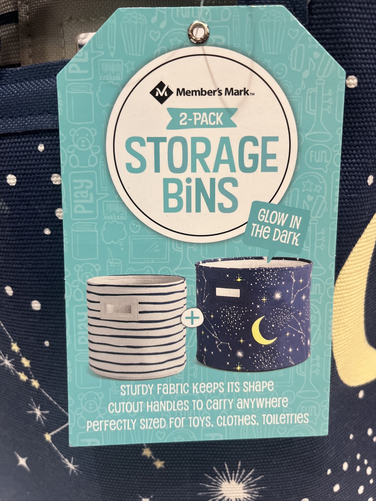 Members Mark 2 Pack Storage Bins ( Glow In The Dark)