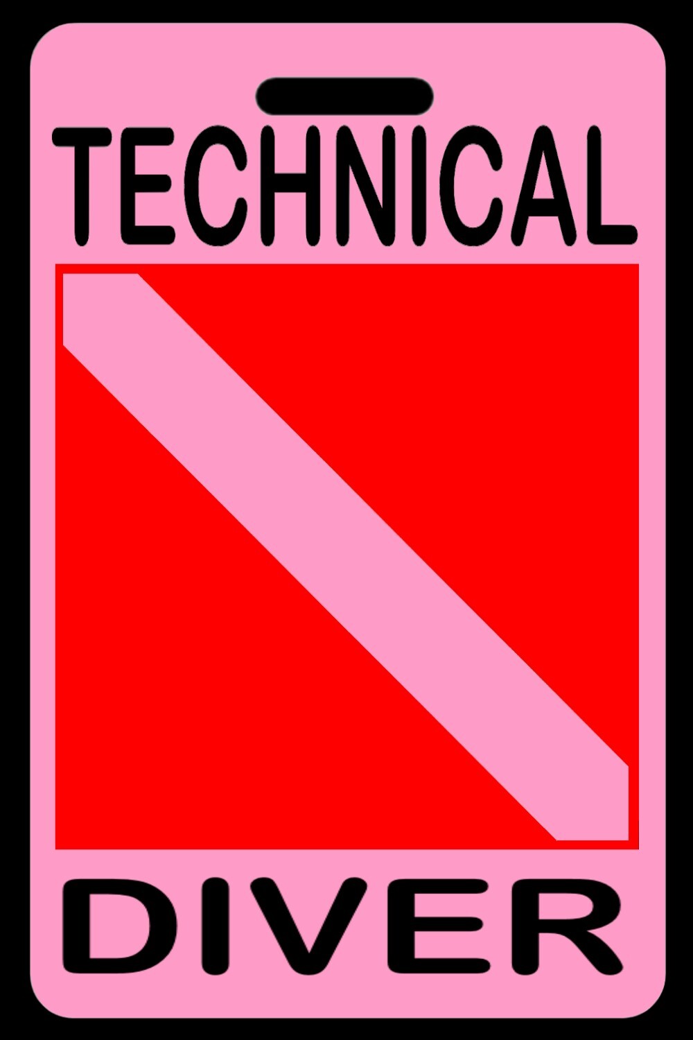 Pink Personalized "Technical Diver" Luggage/Gear Bag Tag - New