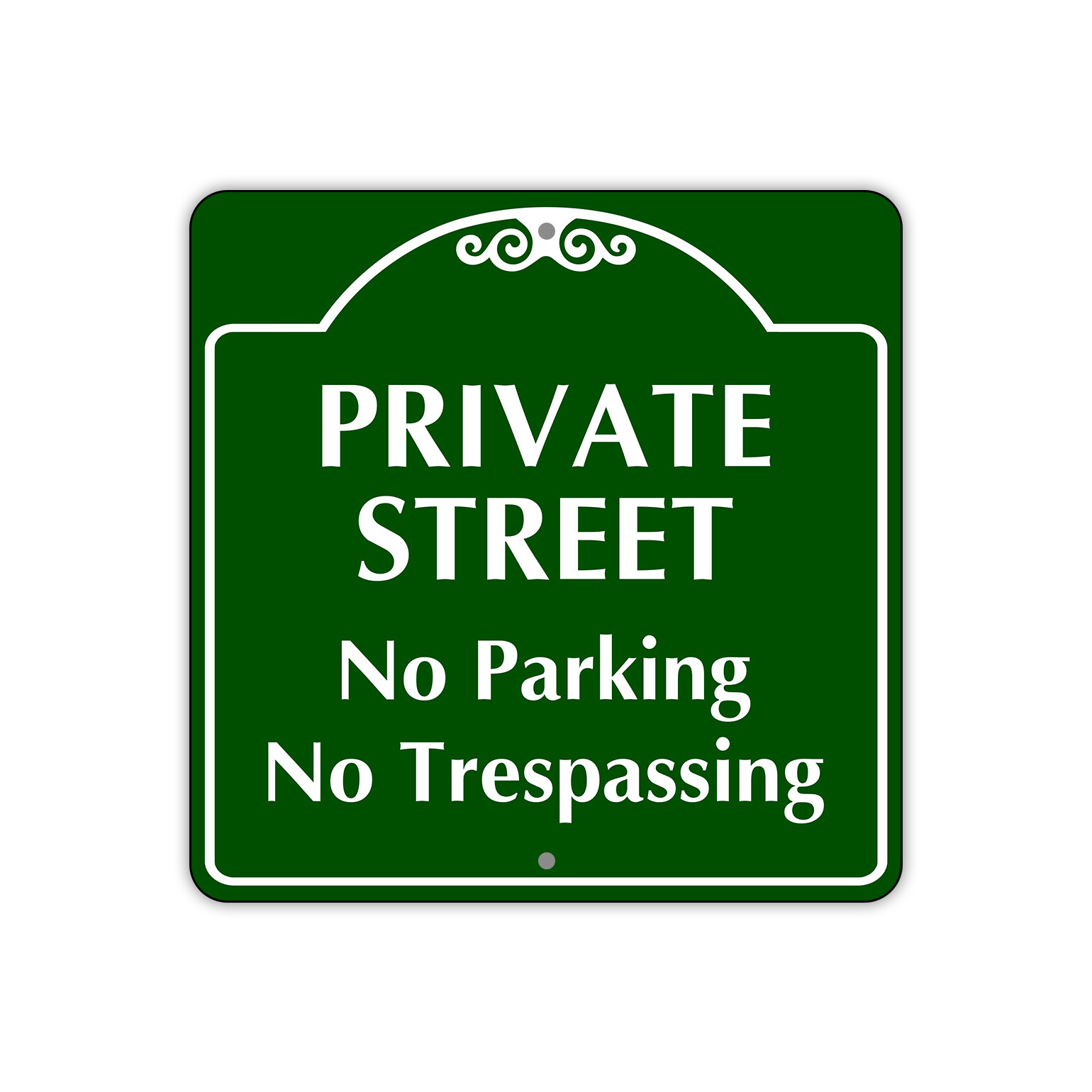 Private Street No Parking No Trespassing Unique Aluminum Metal Sign 12"x12"