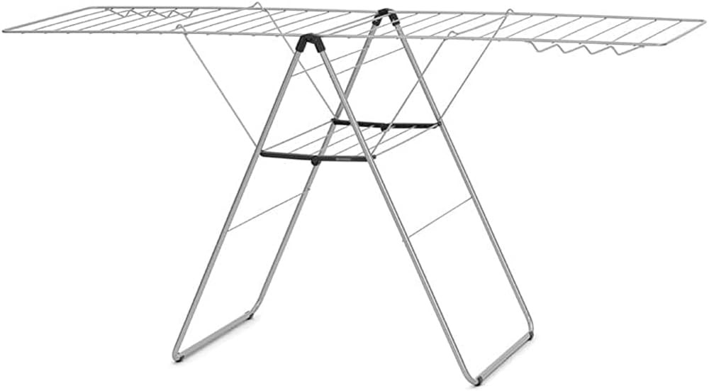 Indoor Hang On Clothes Drying Rack 82ft 25m Metallic Gray Clothes Airer