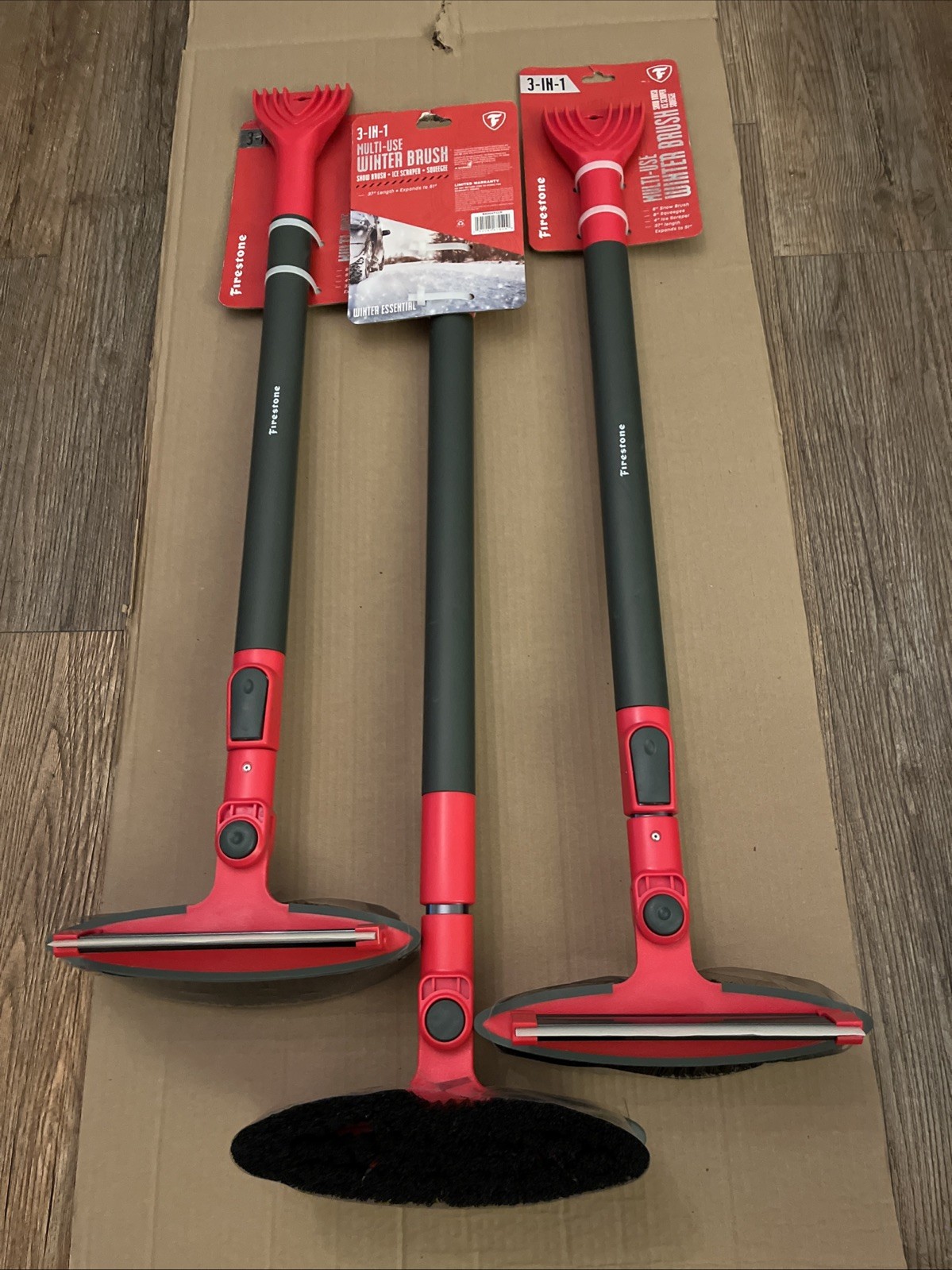 3, Firestone  3 in 1 Car Truck SUV Windshield Car Snow Brush with Ice Scraper