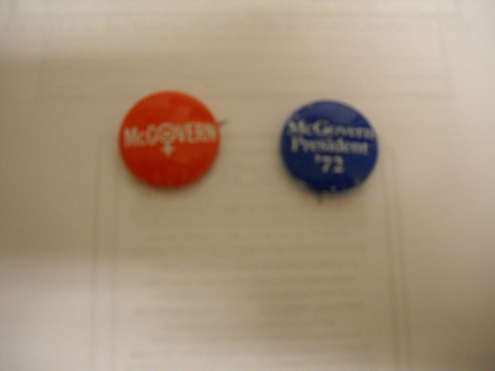 2 Different McGovern Pins-  1.125"pin