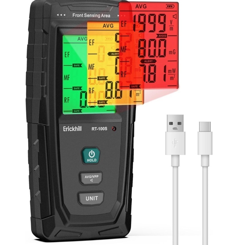 ERICKHILL 3 in 1 EMF Detector, Electromagnetic Field Radiation Detector for EF,