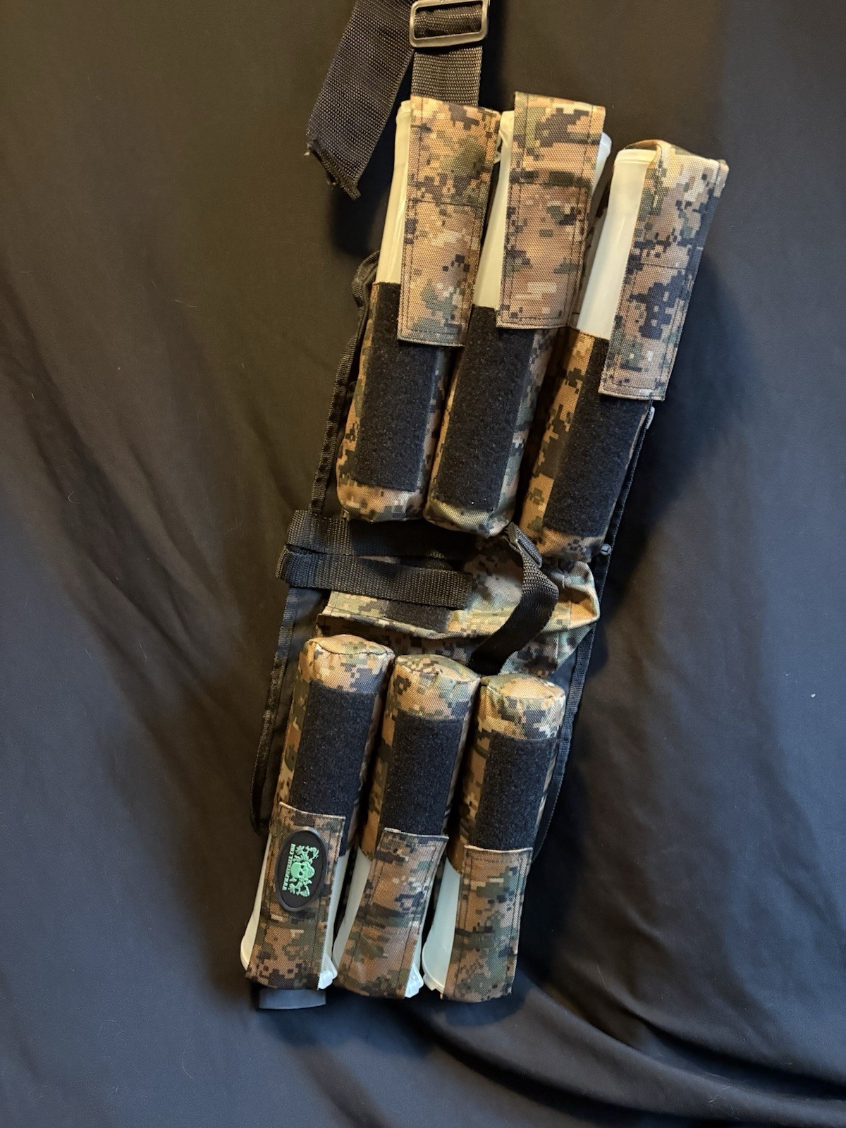 Paintball Ammo Camo Harness/Belt 6 Tubes