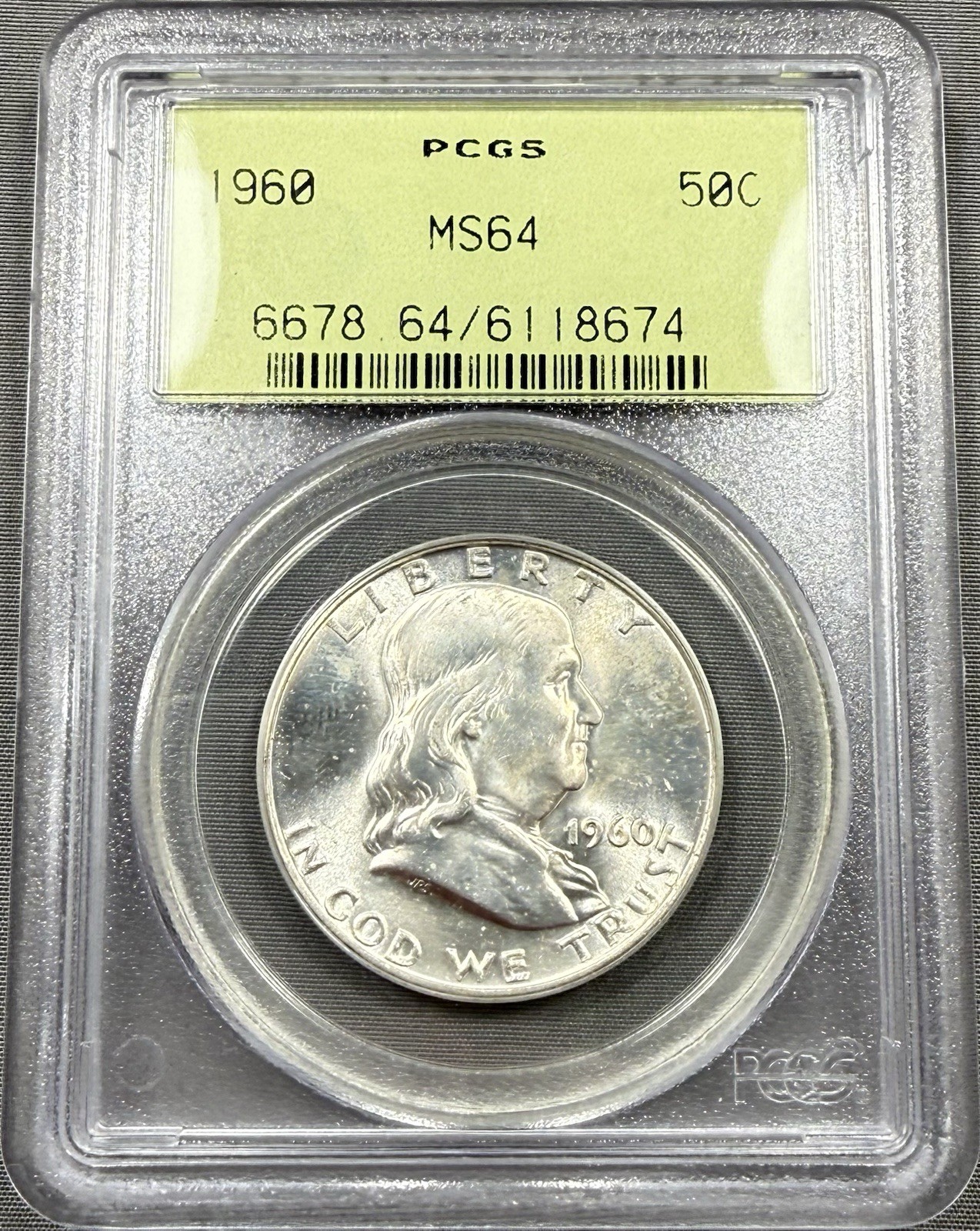 1960 Franklin Half Dollar 50c - PCGS MS64 - OGH Green Holder