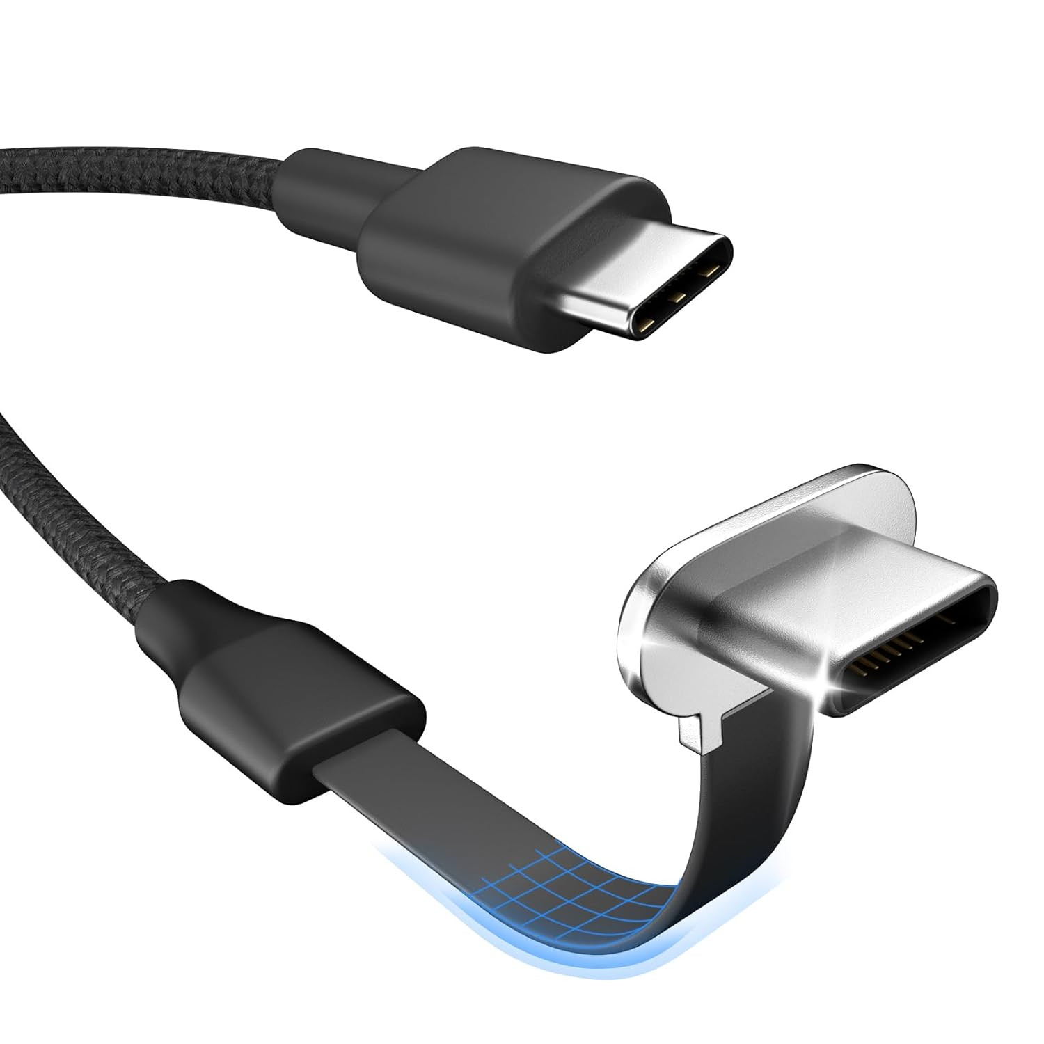 USB C Charger Cable, 60W 3.3Ft Type C Charging Flat 90-Degree 3.3FT