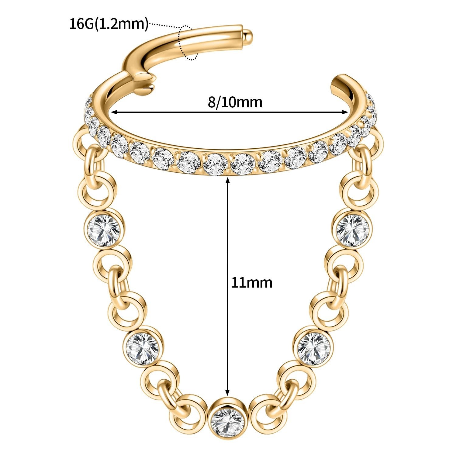 AROWRO Helix Rook Earrings Double Open Stack Sleeper Earring 316L Surgical St...