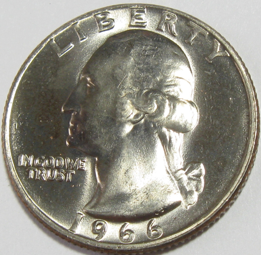 GEM BU Uncirculated 1966 Washington Quarter - #1475-12