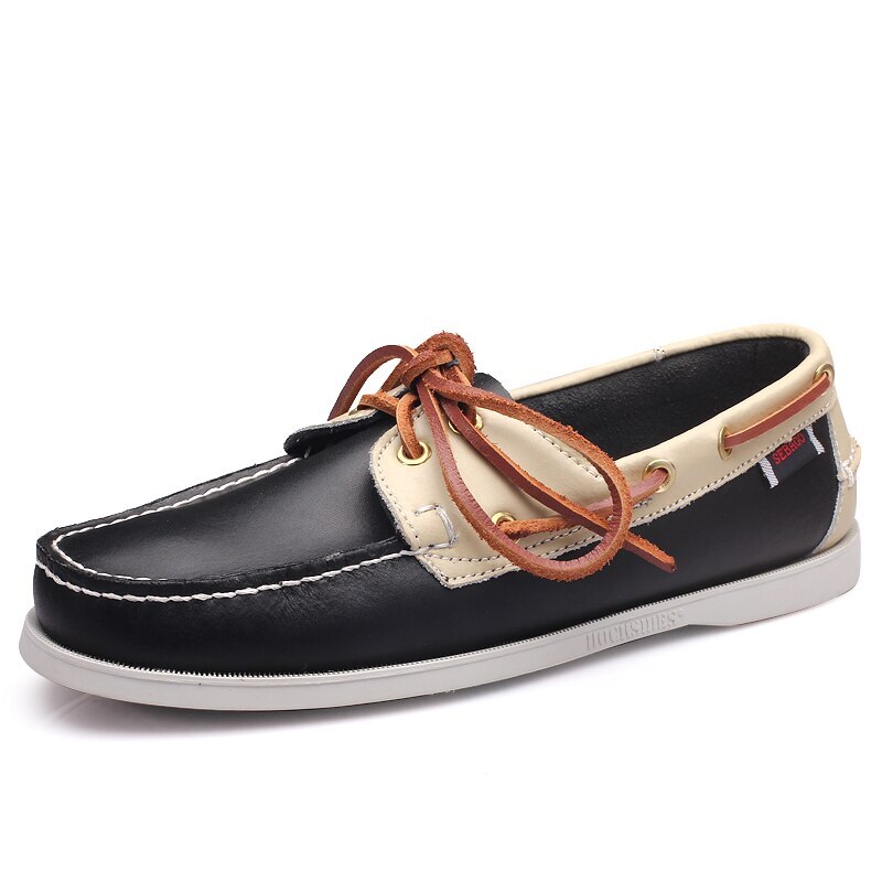 Genuine Leather Mens Comfortable Casual Boat Shoes Fashion Loafers Driving Shoes