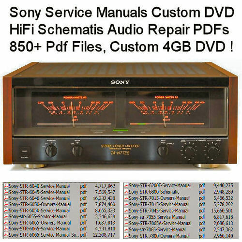 SONY 850+ Service Manuals Owners Schematics HiFi Audio Repair Computer DVD !!