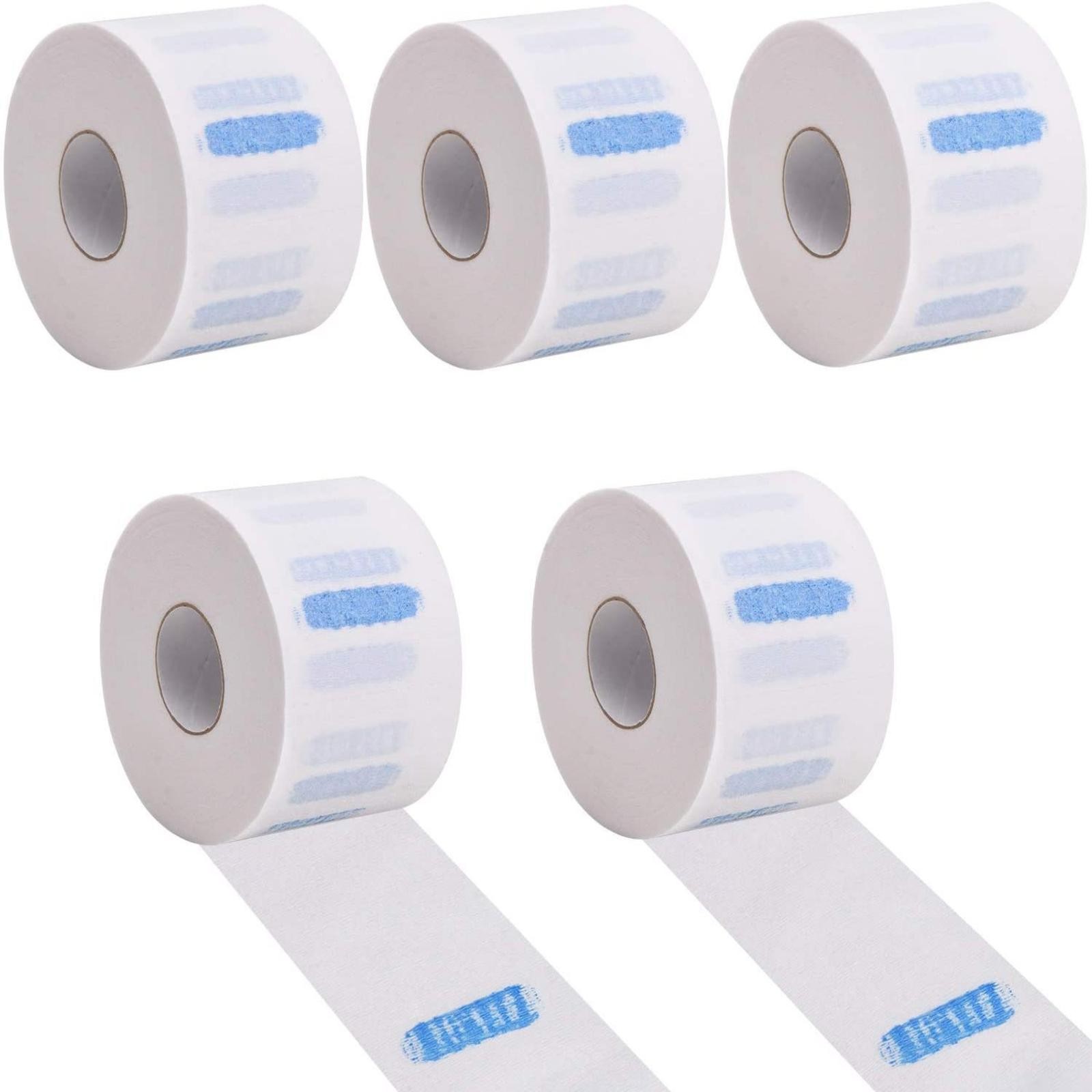5 Rolls Disposable & Flexible Paper Neck Strips Barber For Salon Hair Cutting,