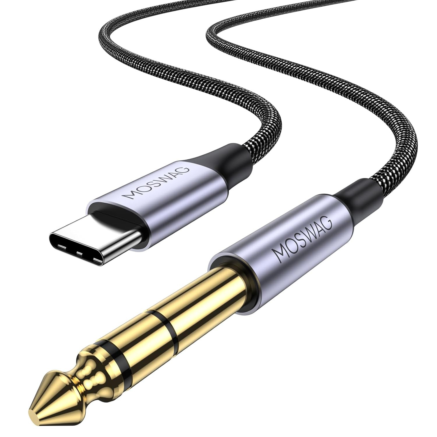 MOSWAG USB C to 6.35Mm 1/4 Inch TRS Cable 3.28Ft/1M,Type C to 1/4 Audio Adapter