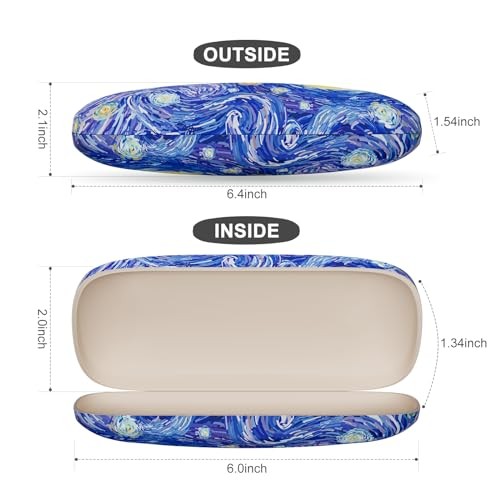 Eyeglasses Case, Portable Hard Shell Protective Case for Glasses, Starry Night