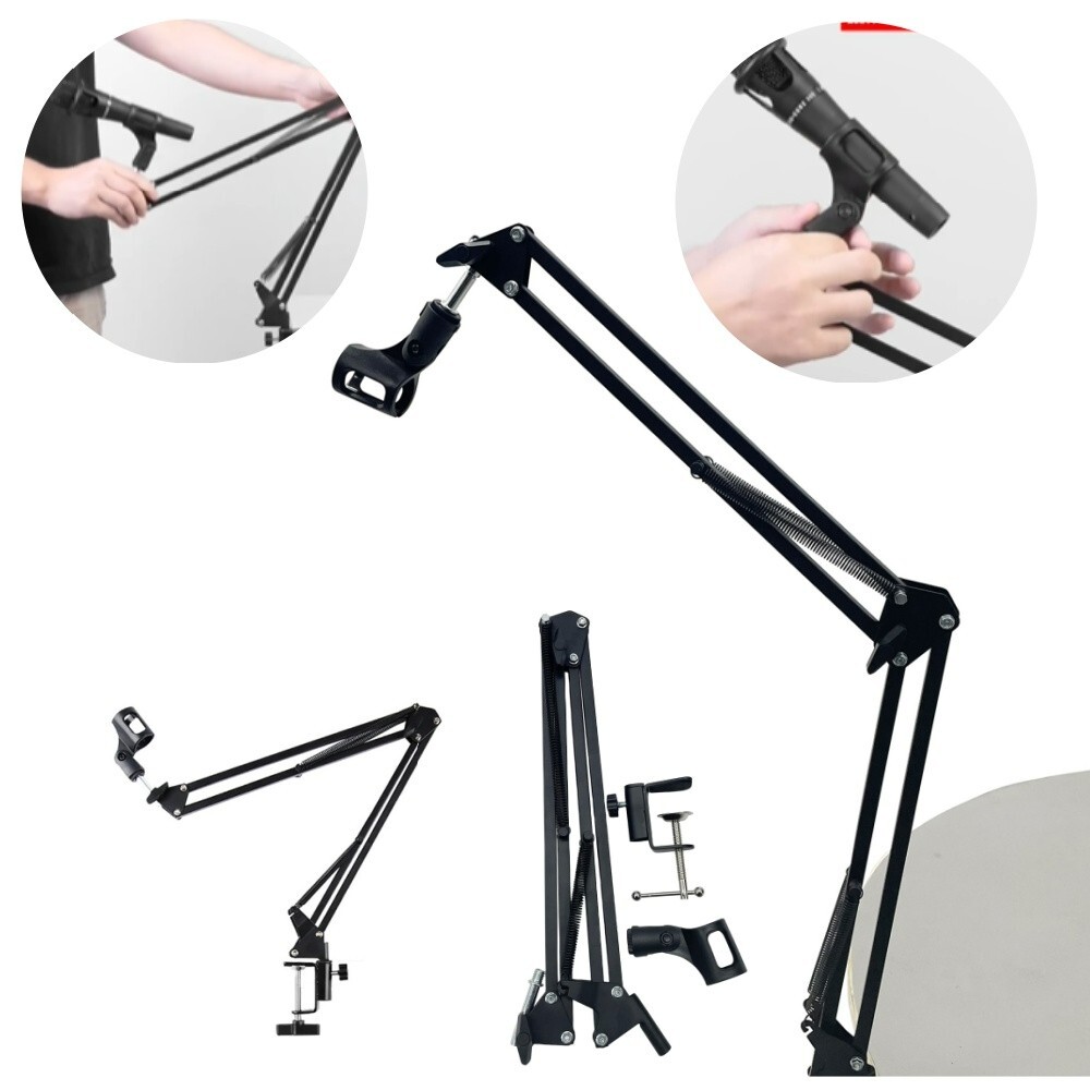 Universal Desk Cantilever Microphone Stand Foldable Adjustable Tripod MIC Holder