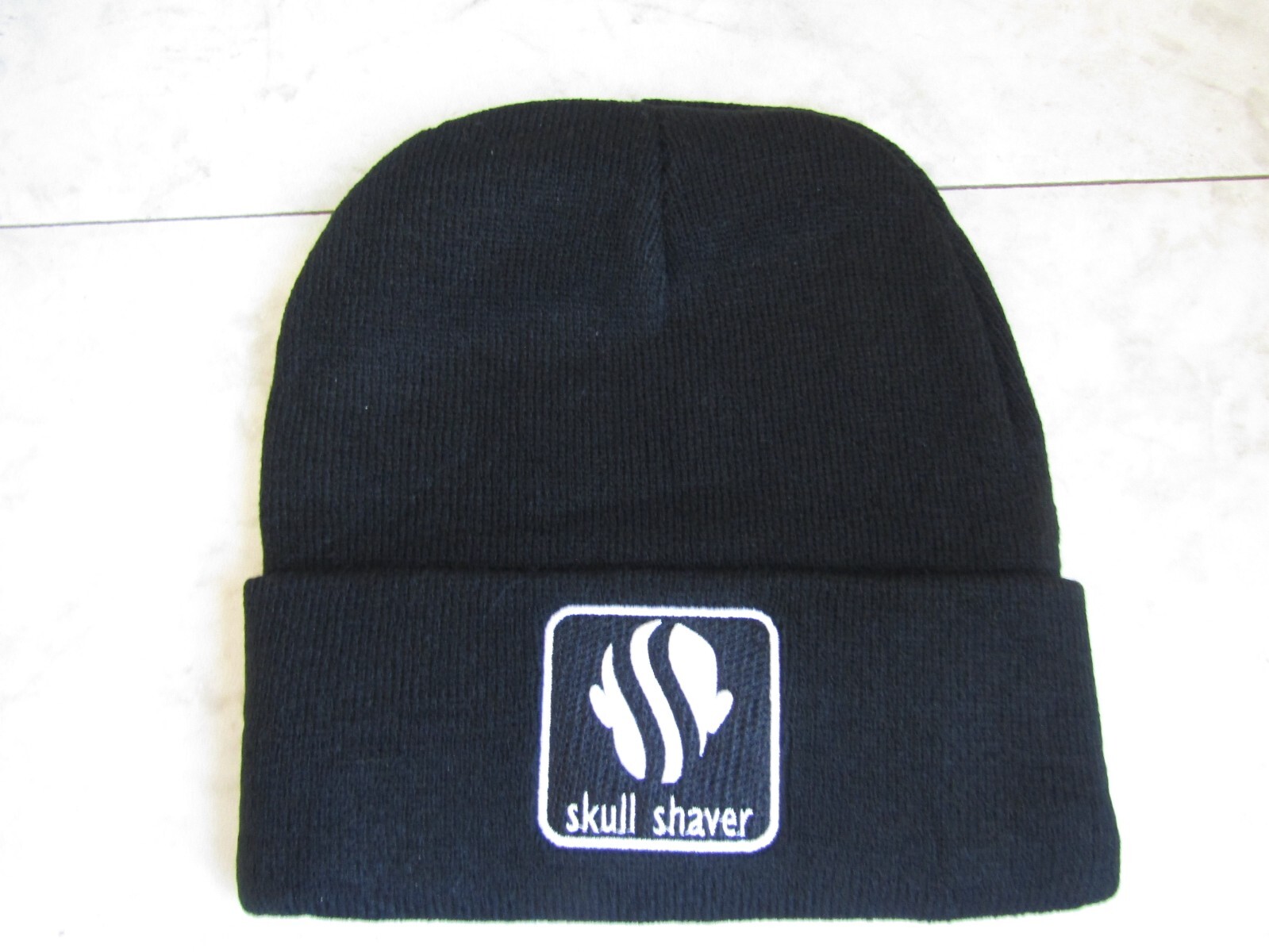 NIB Skull Shaver Black Embroidered Logo Beanie One Size Fits All