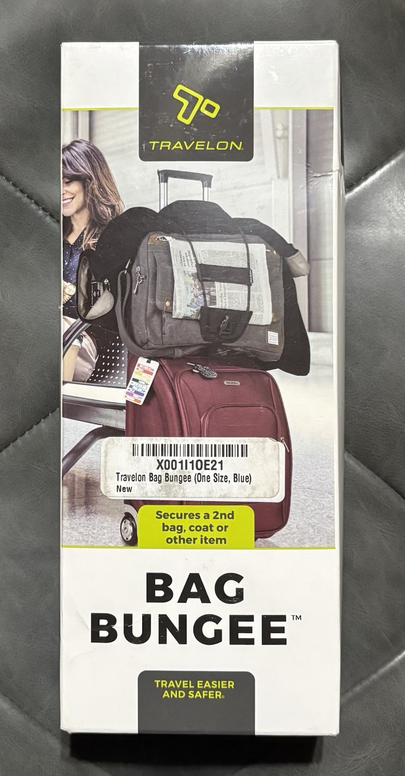 Travelon Bag Bungee Style 12181 - Lush Blue - Secure Bag/Coat/Travel Easier  NEW