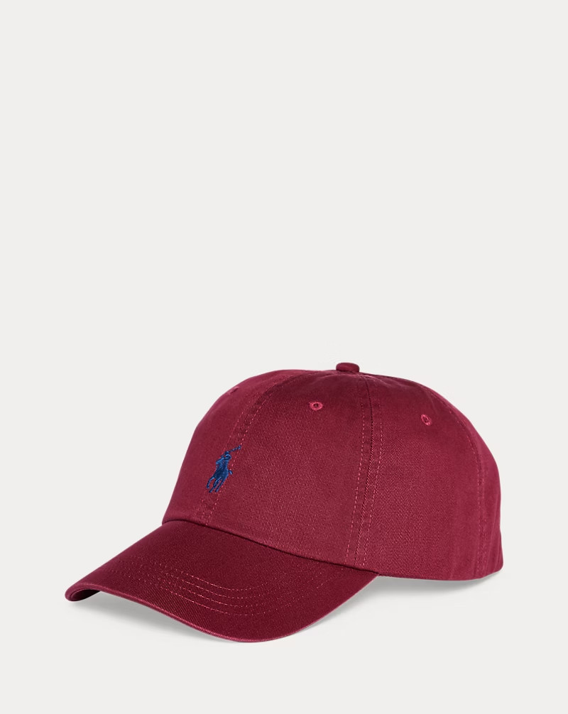 Polo Ralph Lauren Cotton Chino Baseball Cap Classic Wine, Adjustable