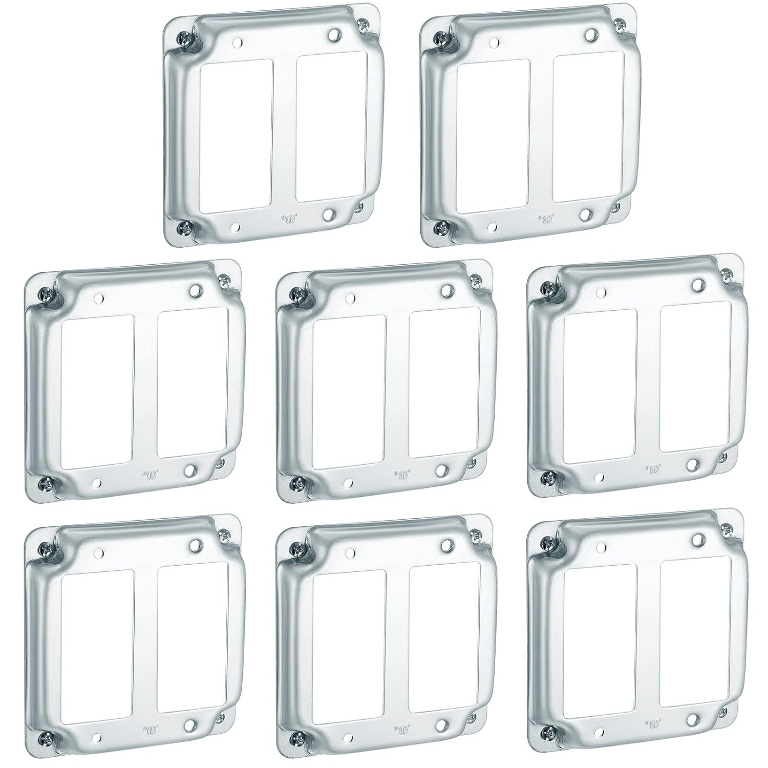 8 Pcs 4 X 4 Inch Metal Receptacle Electrical Box Cover Square Exposed Work Recep
