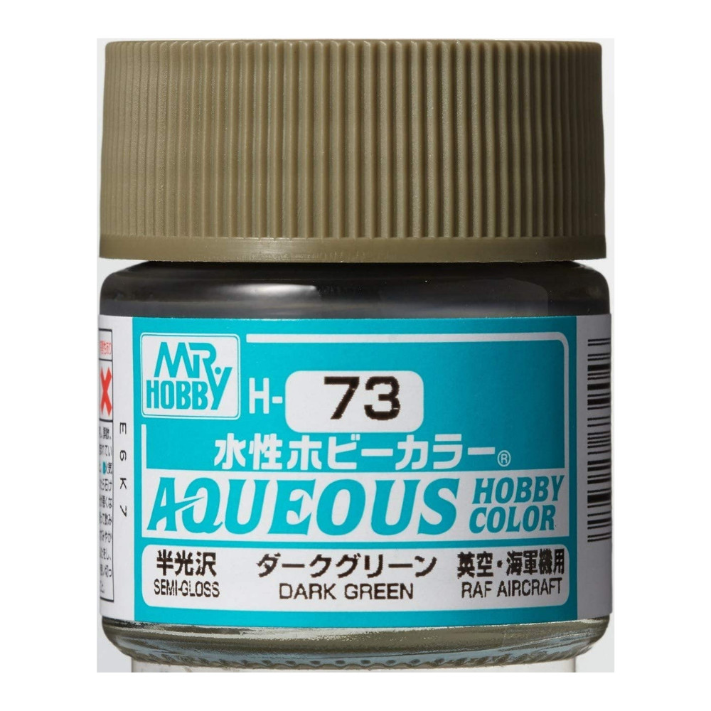 GNZ-H73 Mr Hobby H73 Aqueous Semi Gloss Dark Green - Acrylic 10ml