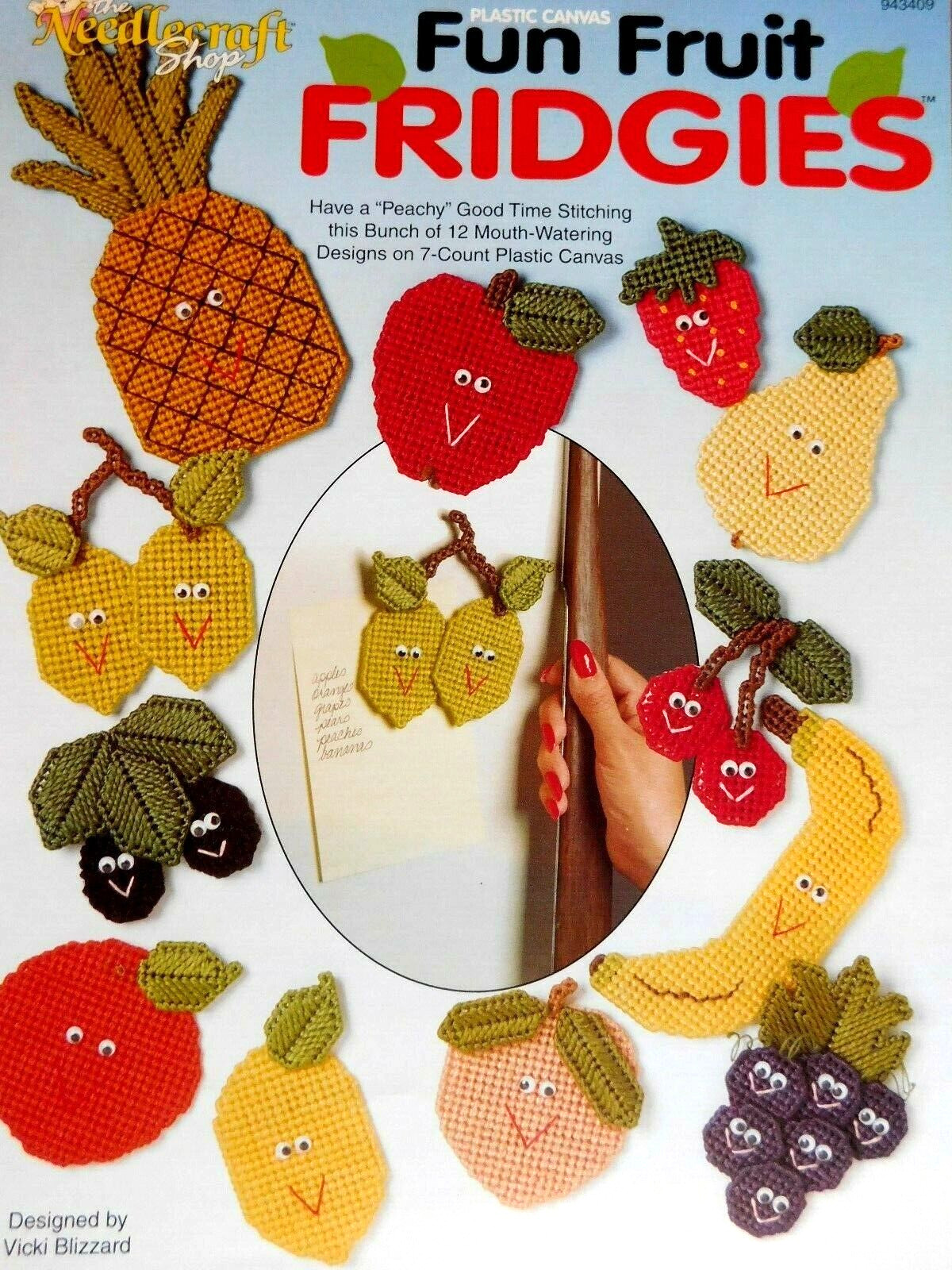 Fun Fruit Fridgies Plastic Canvas Leaflet, The Needlecraft Shop 1994 Booklet