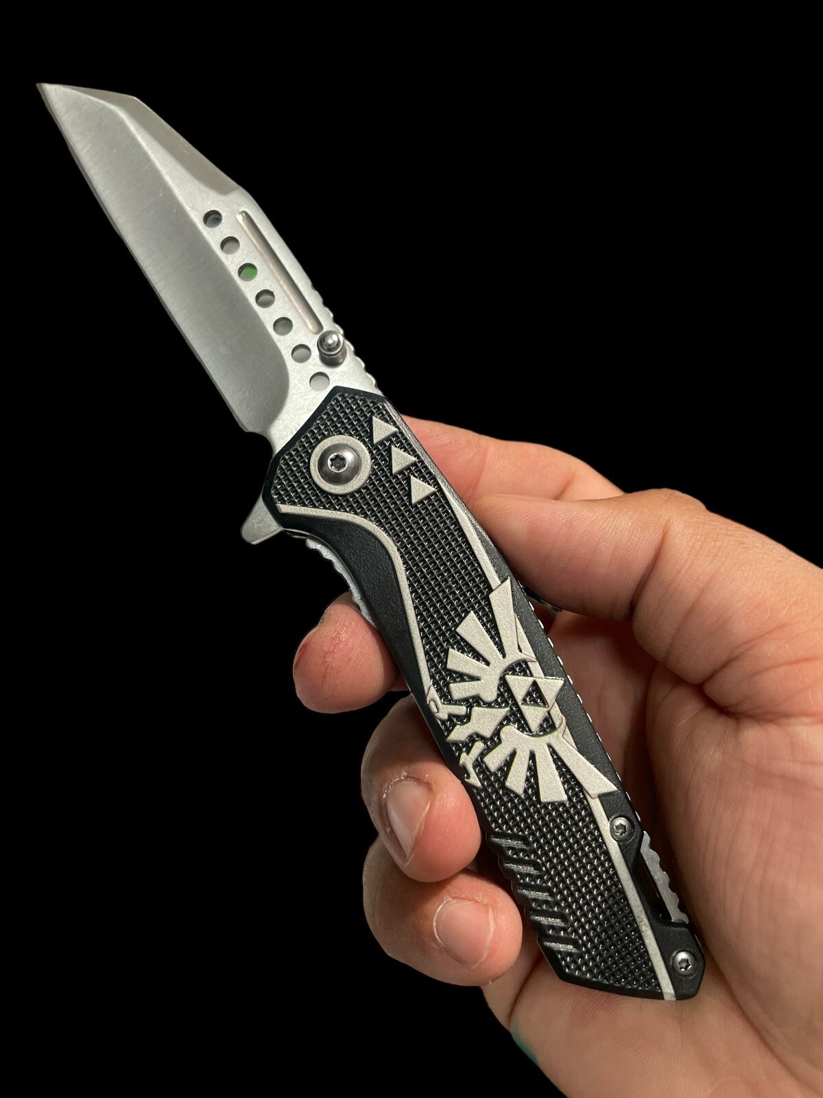 7.75" Spring Assisted Pocket Knife Legend  Zelda Knives Hunting Collect EDC BK