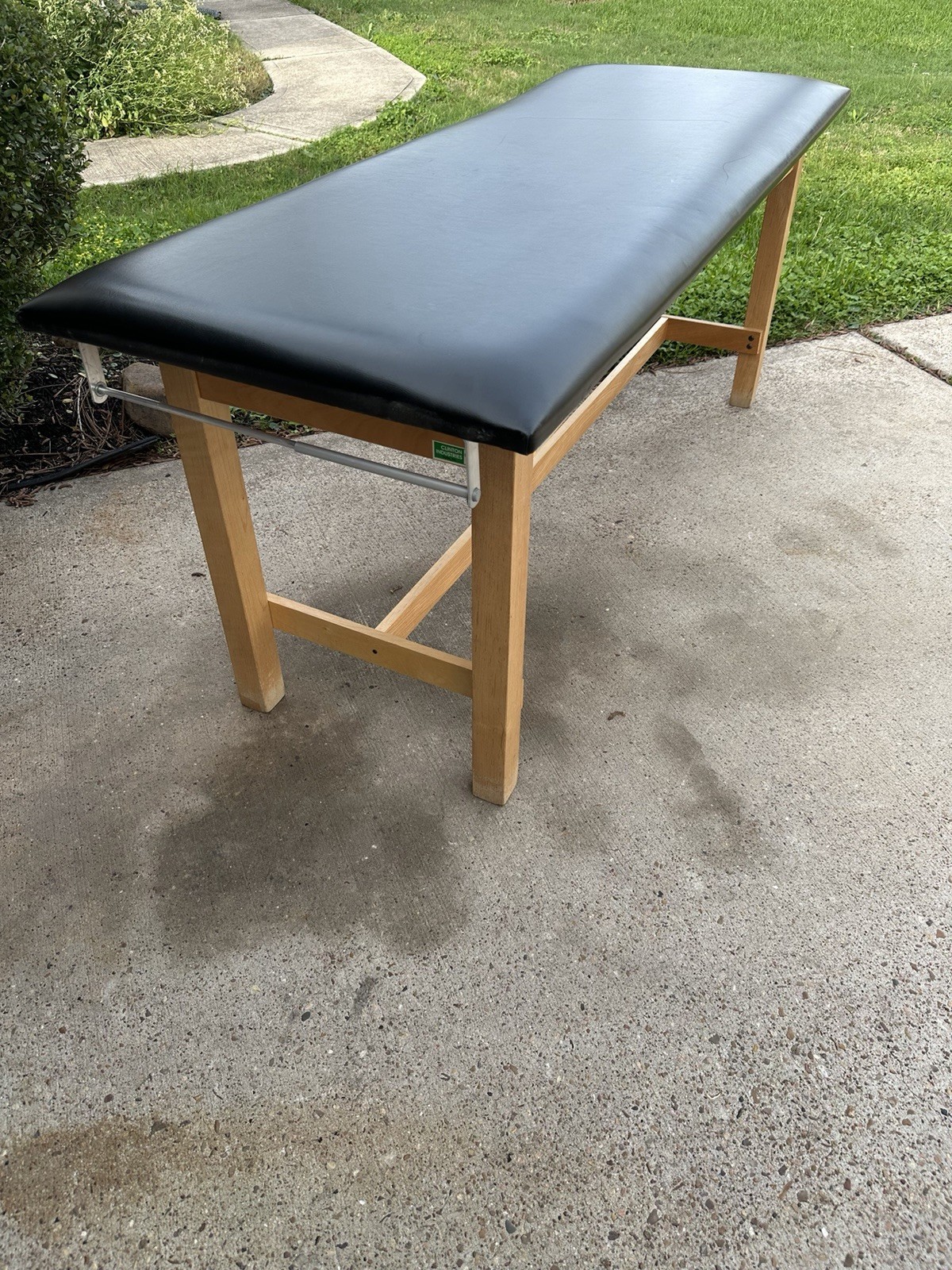 Clinton Industries Wooden Medical Exam Table w/ Paper Rod – Sturdy Clinic Table