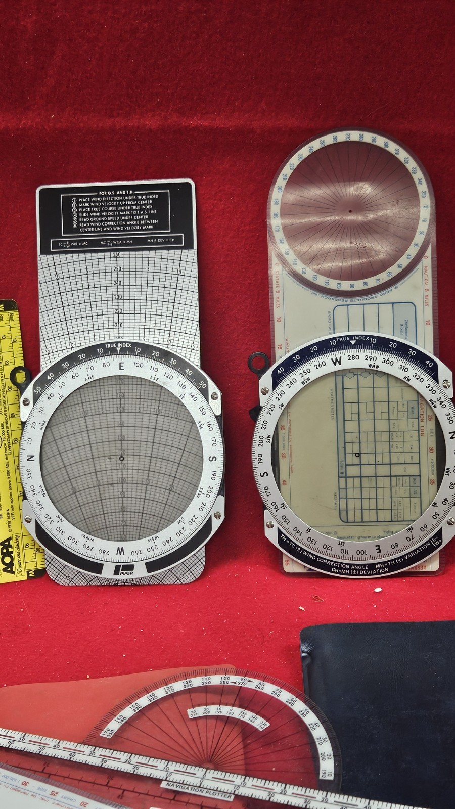 2 1982 cpc Flight Computer Piper Cessna Protractor Navigation Pilot Aviation Lot