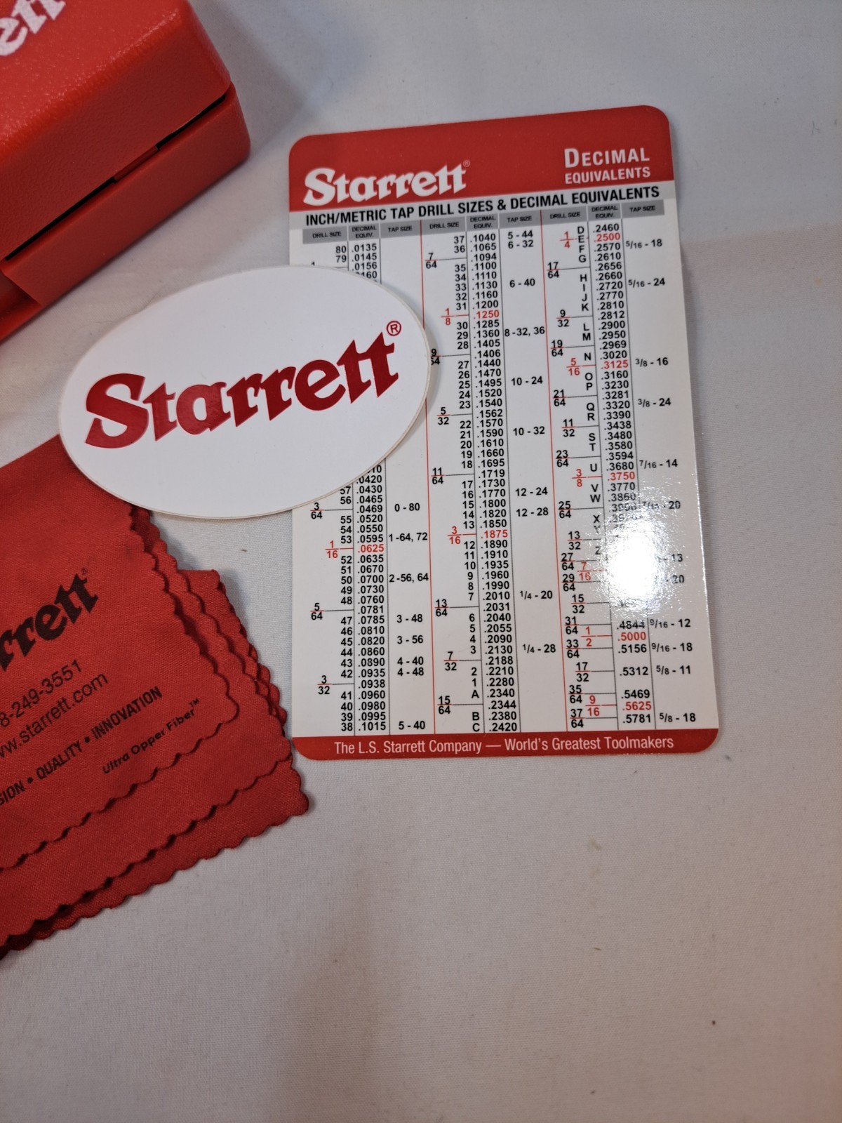 Starrett 708B Precision Dial Test Indicator Set .0001" with Case and Accessories