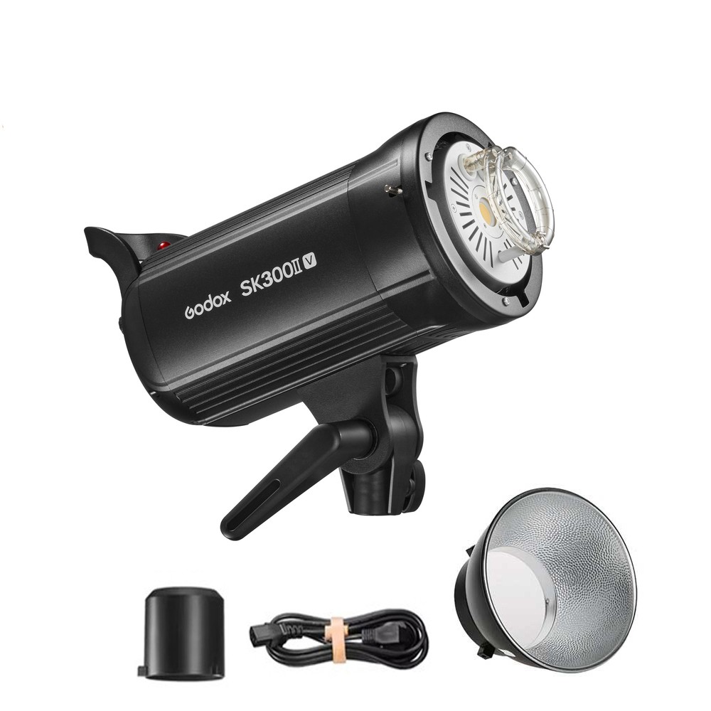 Godox SK300II-V Studio Strobe Flash with Reflector+60*90cm Grid Softbox+2M Stand