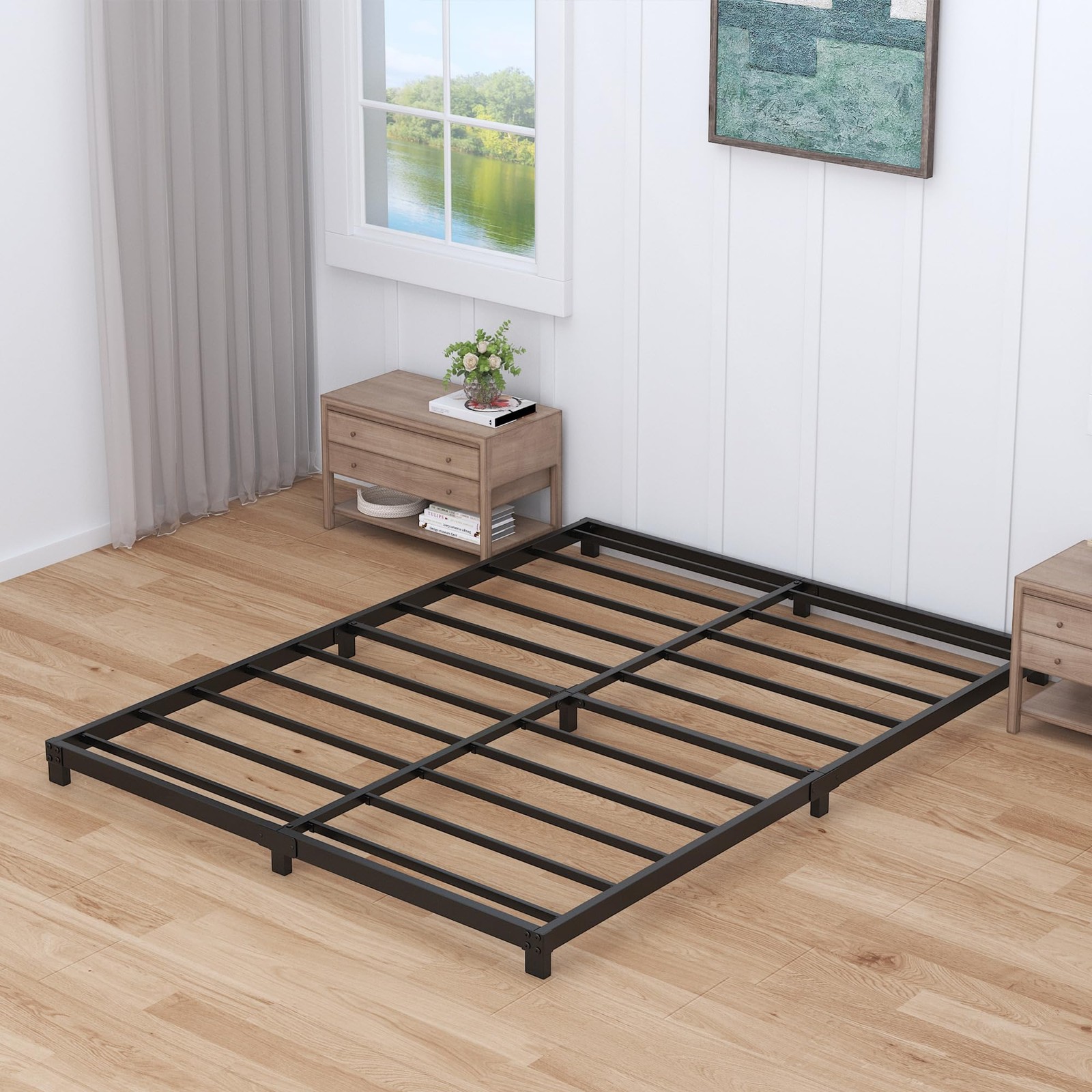 4 Inch Bed Frame Queen Size, Queen Bed Frame Low Profile