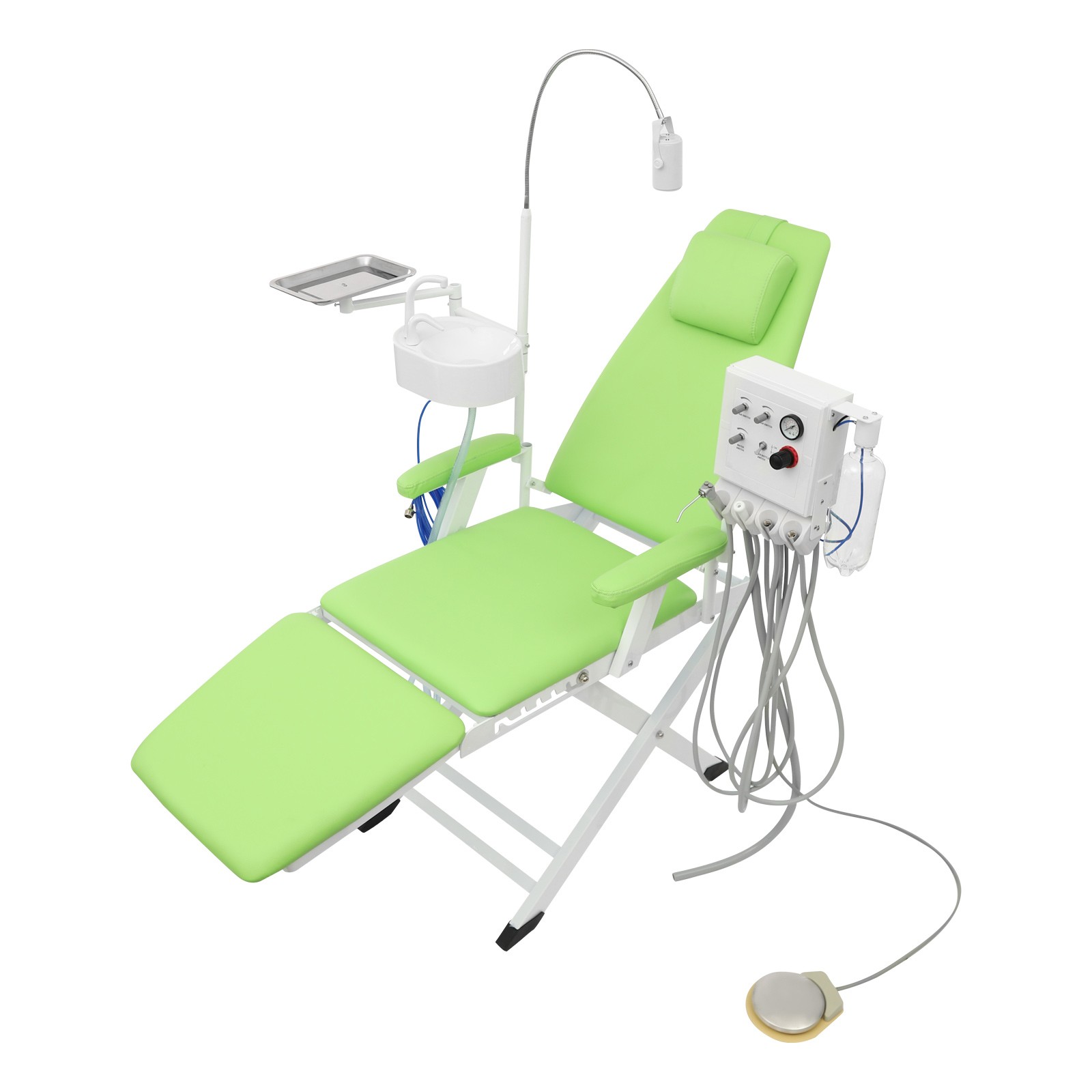 Dental Chair with Air Compressor and Cuspidor Portable Folding Treatment Unit