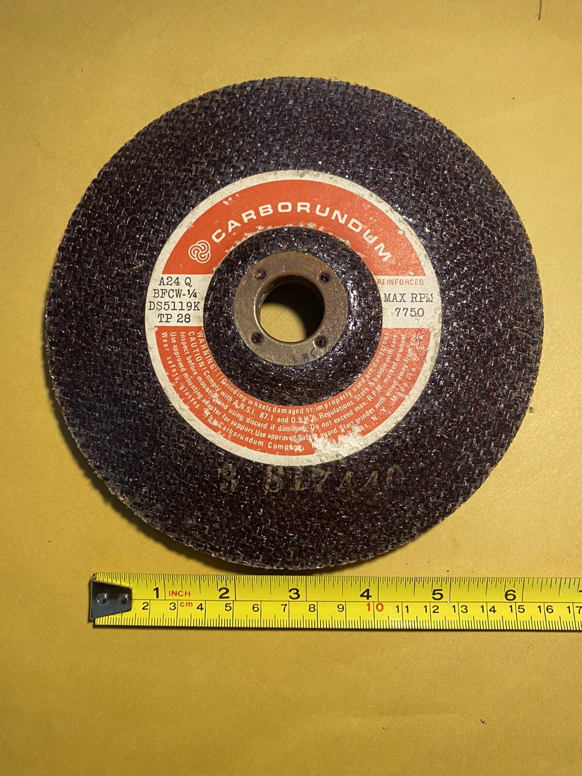 2 Pc. 7 “ X 1/4” X 7/8” Grinding Wheel/Disk Carborundum 7750 Rpm Koolie Hat