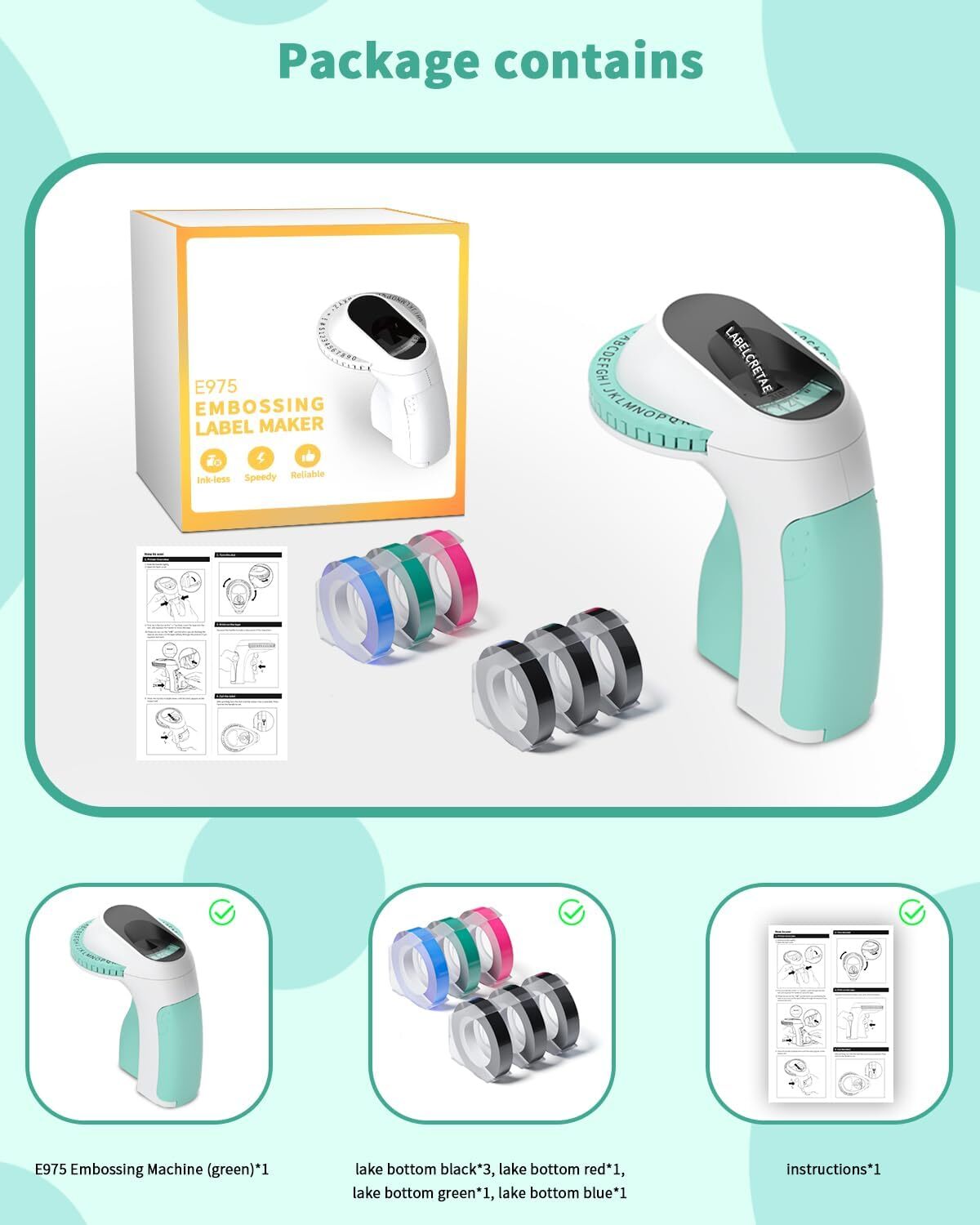 Phomemo Embossing Label Maker Machine with 6 Tape Portable Retro Embossed Writer