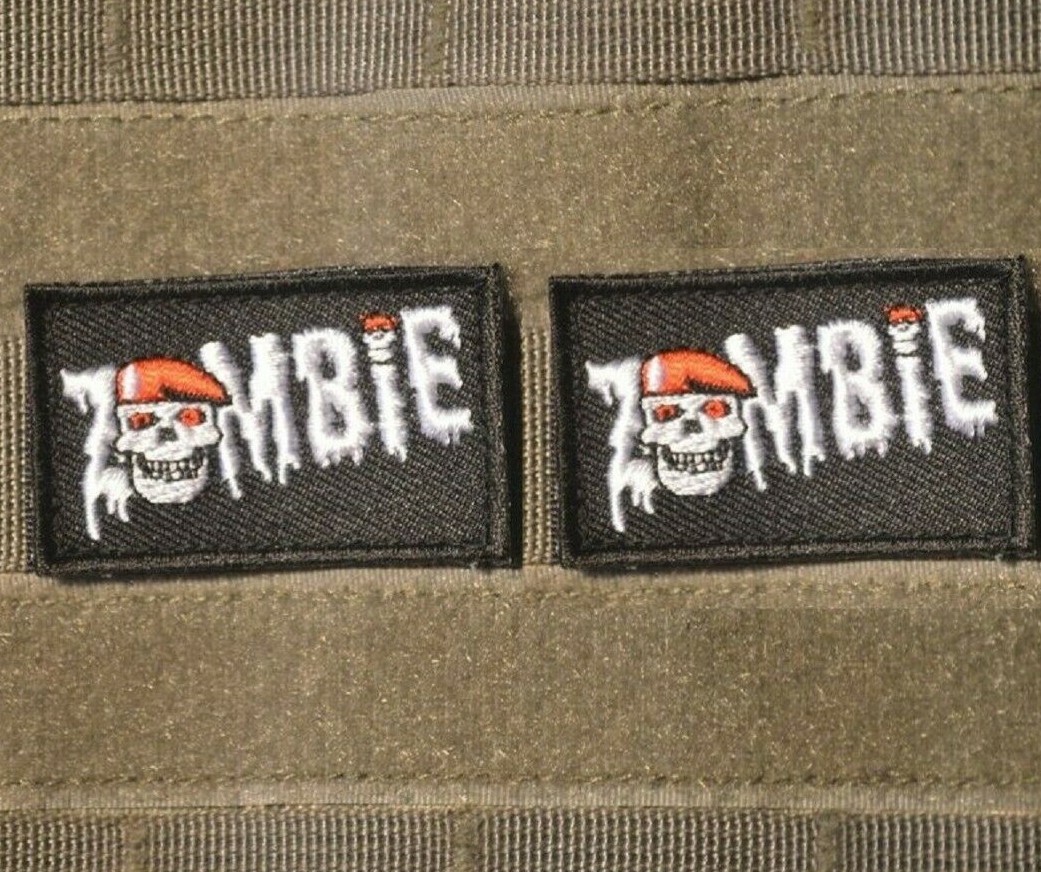 Joint Special Operations Task Force JSOTF-A velkrö 2-TAB: ZOMBIE Red BERET SKULL