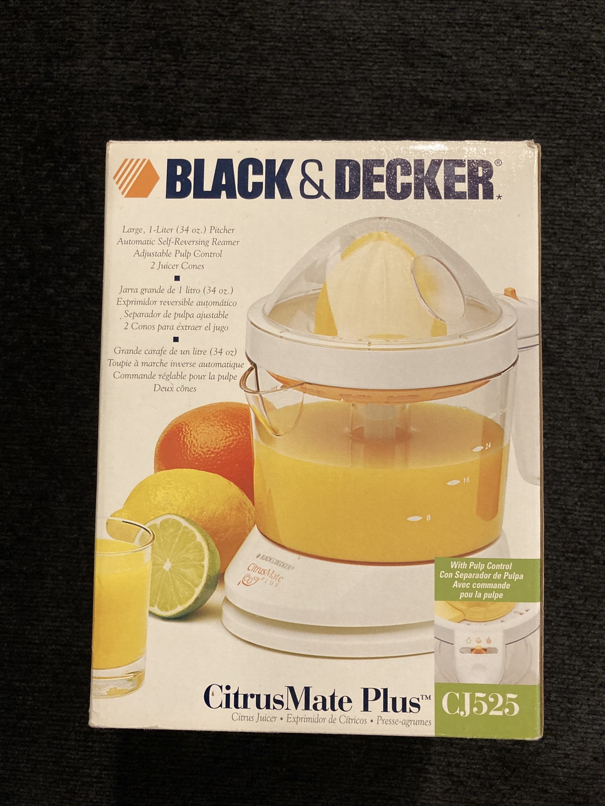 Black & Decker (CJ525) 1 Liter CitrusMate Plus Juicer w/ Adjustable Pulp Control