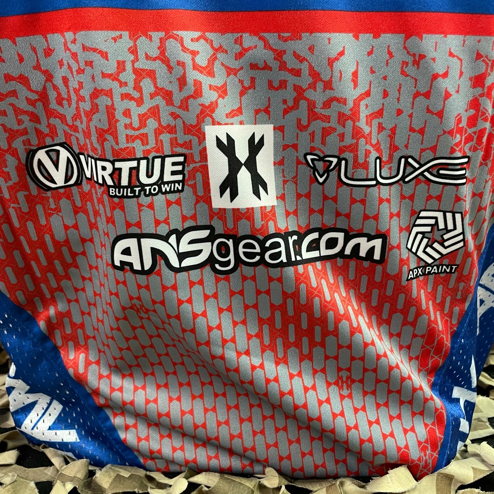 NEW HK Army Freeline Paintball Jersey - Houston Heat Away - Blue/Red - 2XL