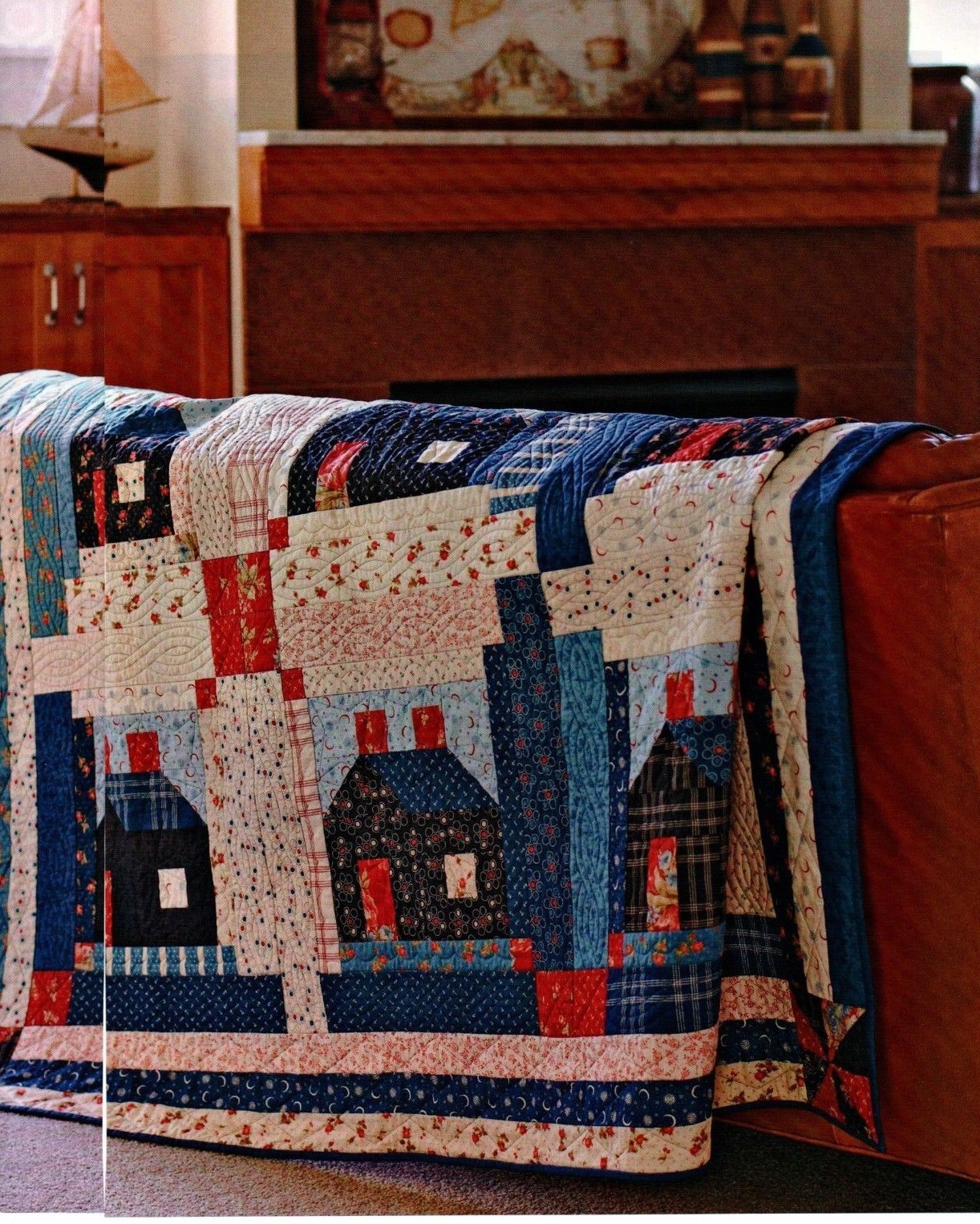 Summer Cabins Quilt Pattern Pieced LS