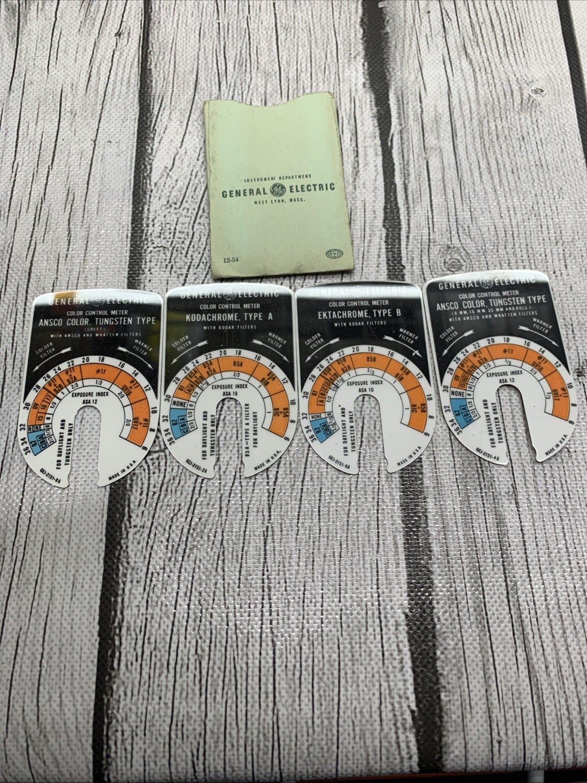 GENERAL ELECTRIC Color Control Meter SLIDES Only 4 All Different